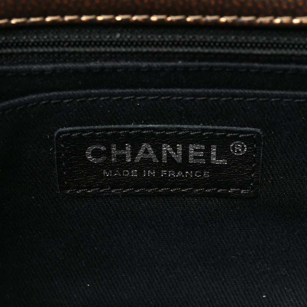 Metallic Caviar Medium Timeless CC Flap Bronze
