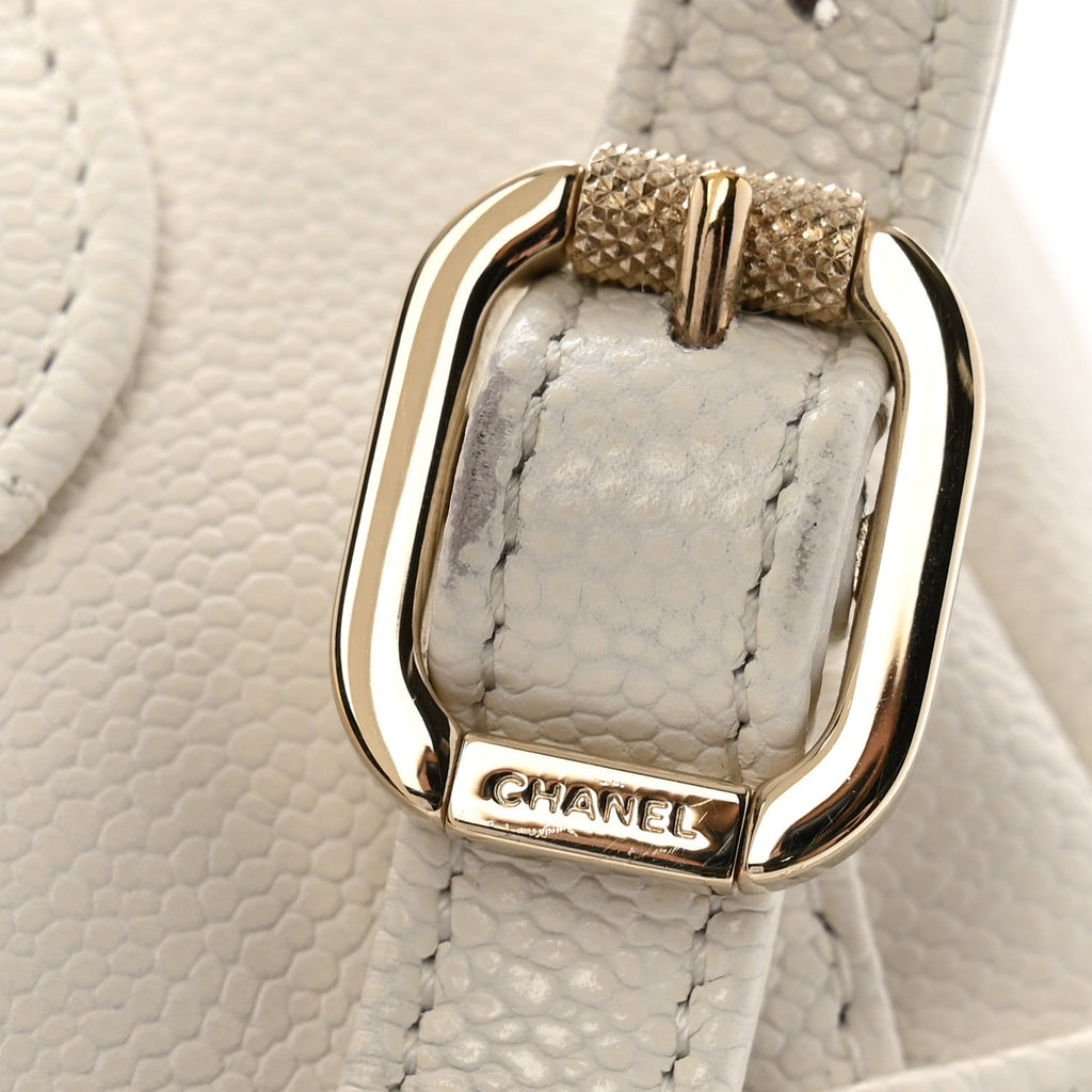 Caviar Quilted Business Affinity Backpack White