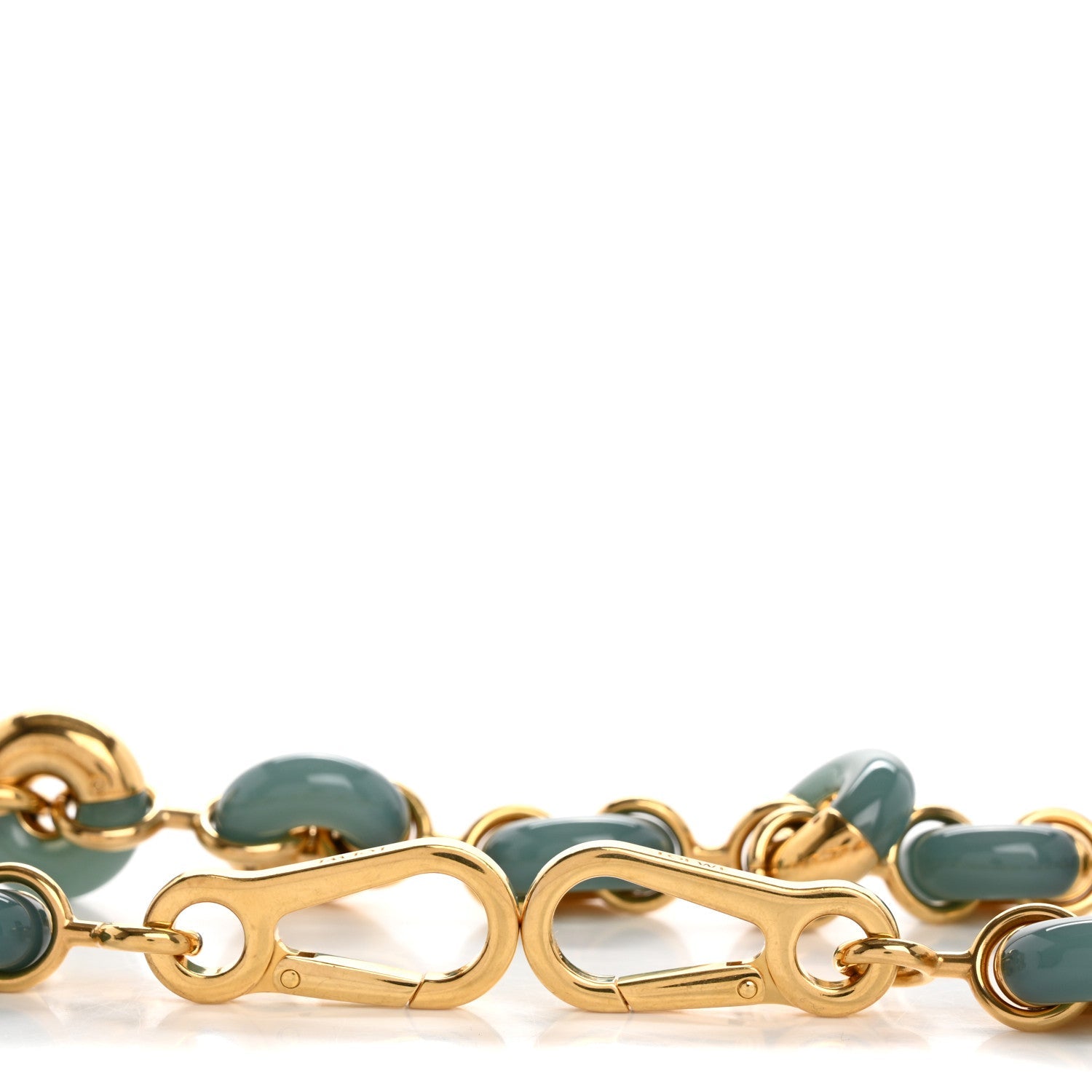Brass Donut Chain Shoulder Strap Green