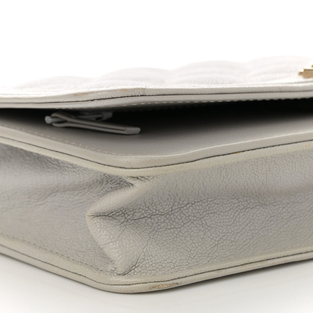 Caviar Quilted Boy Wallet On Chain WOC Grey