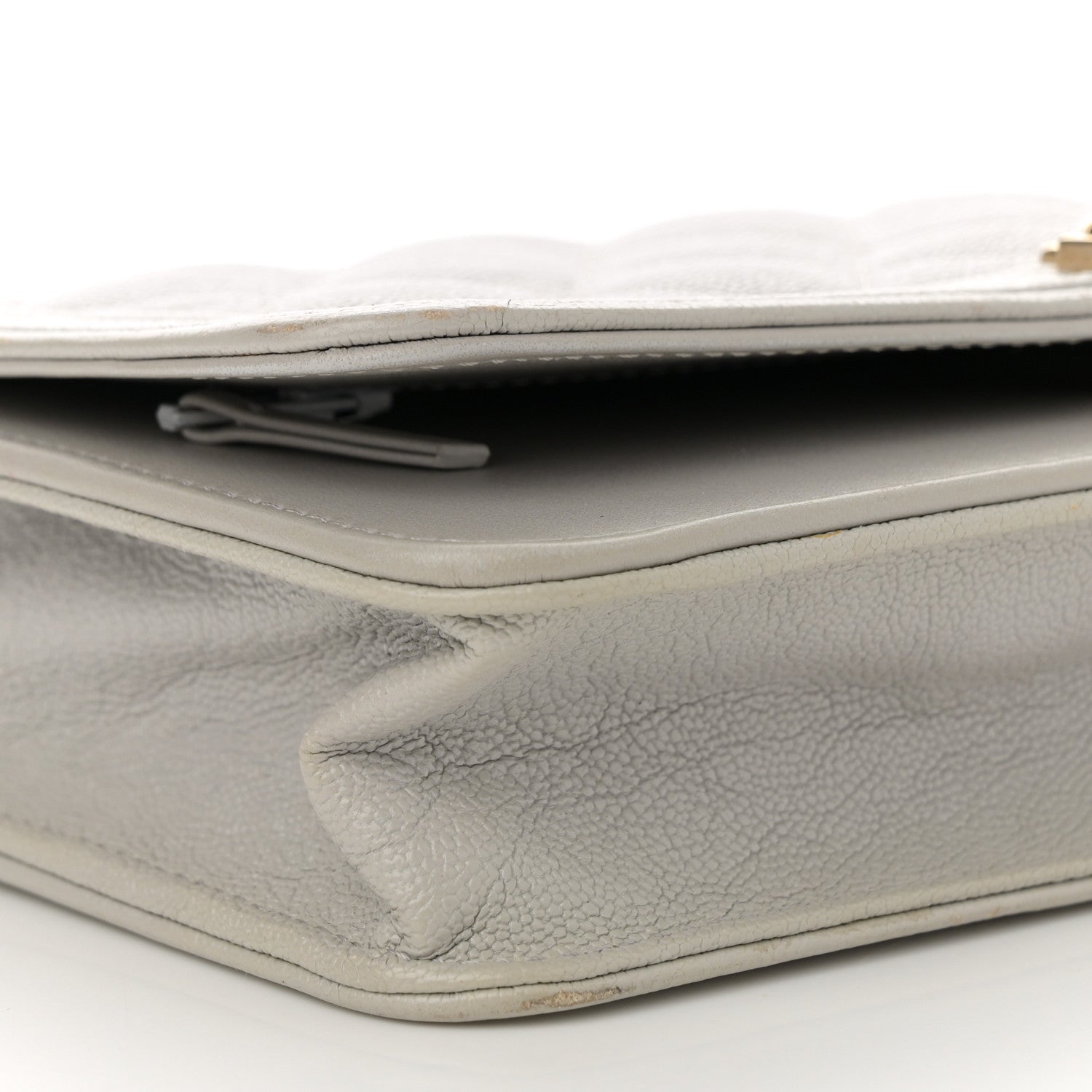 Caviar Quilted Boy Wallet On Chain WOC Grey