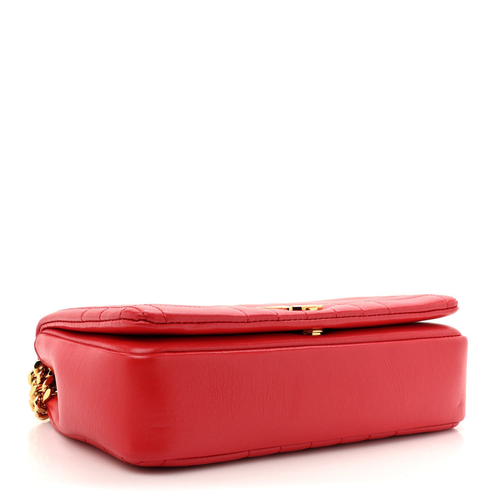 Lambskin Quilted Small Lola Bag Bright Red