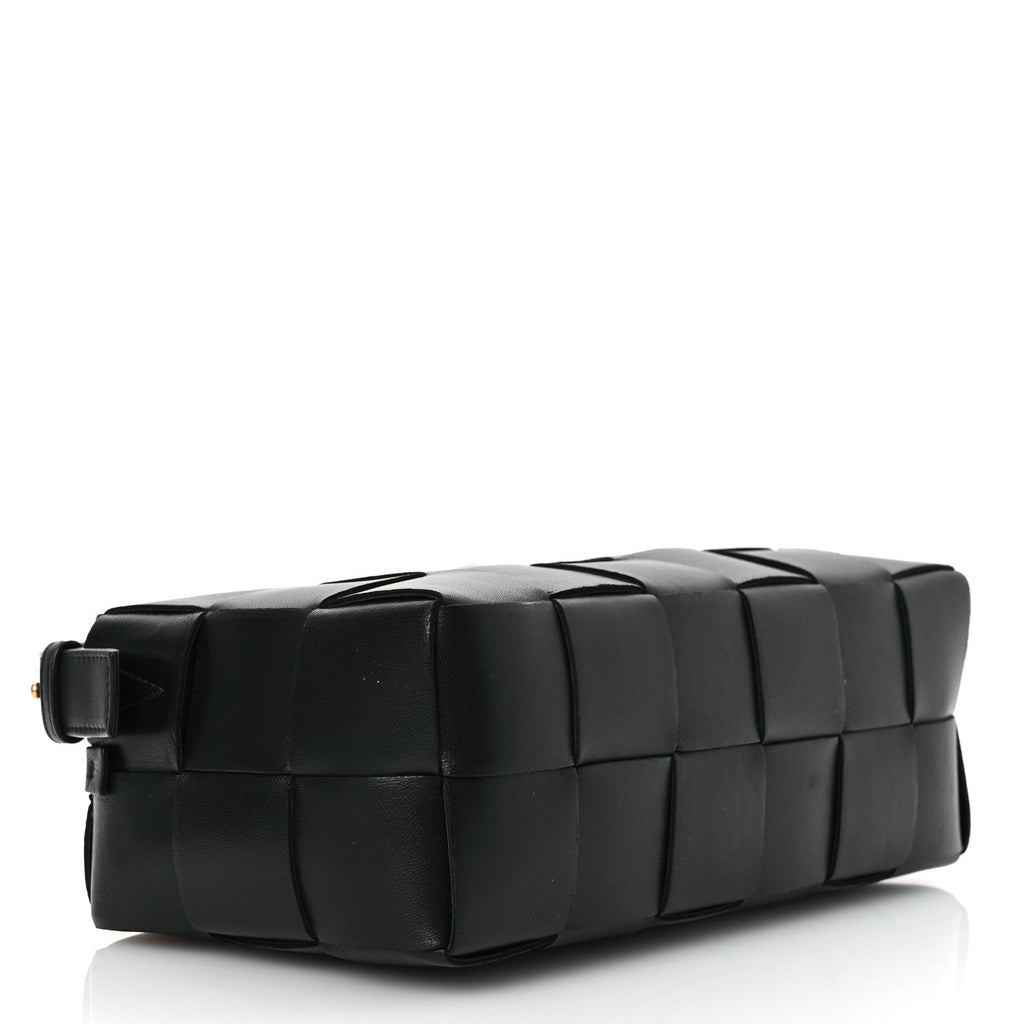 Lambskin Maxi Intrecciato Brick Cassette Bag Black