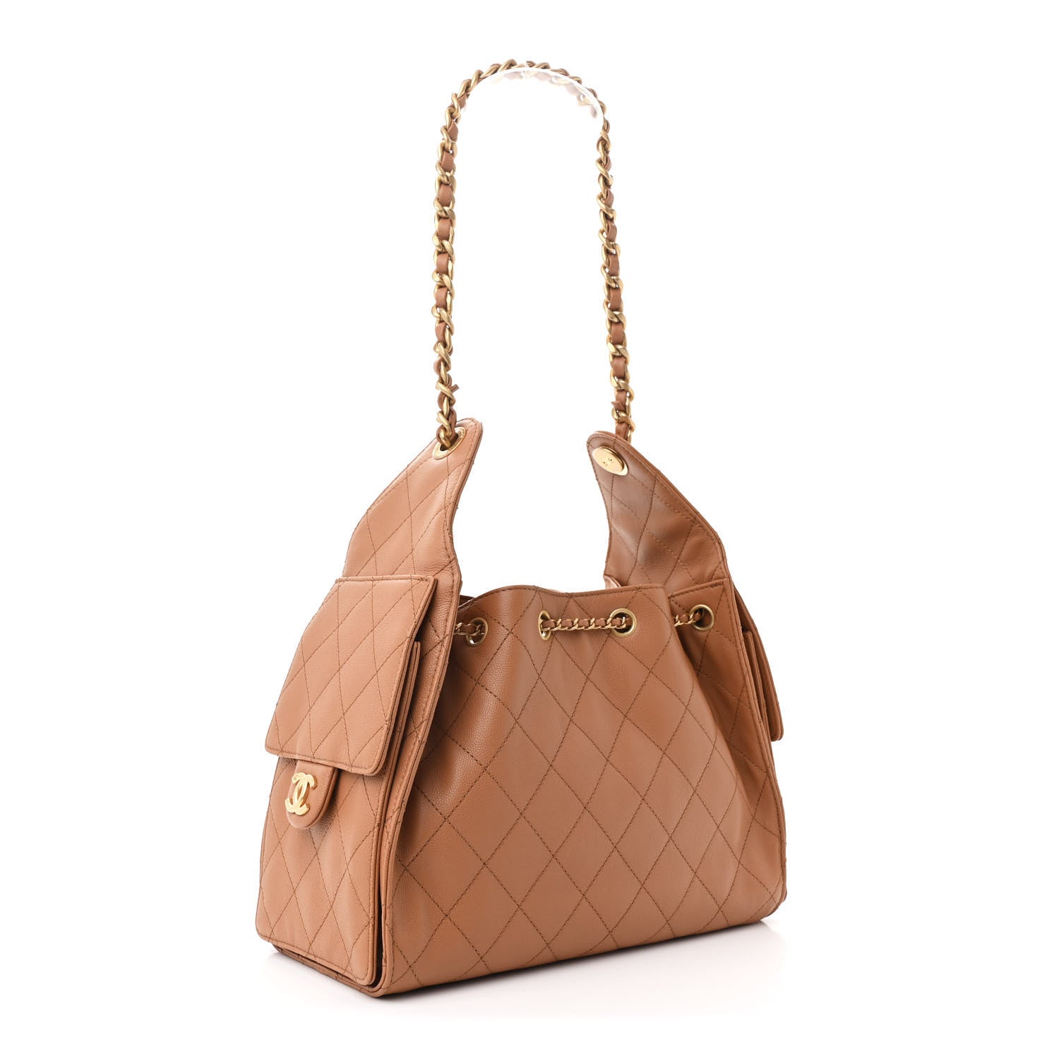 Caviar Quilted Small Chanel 25 Handbag Brown