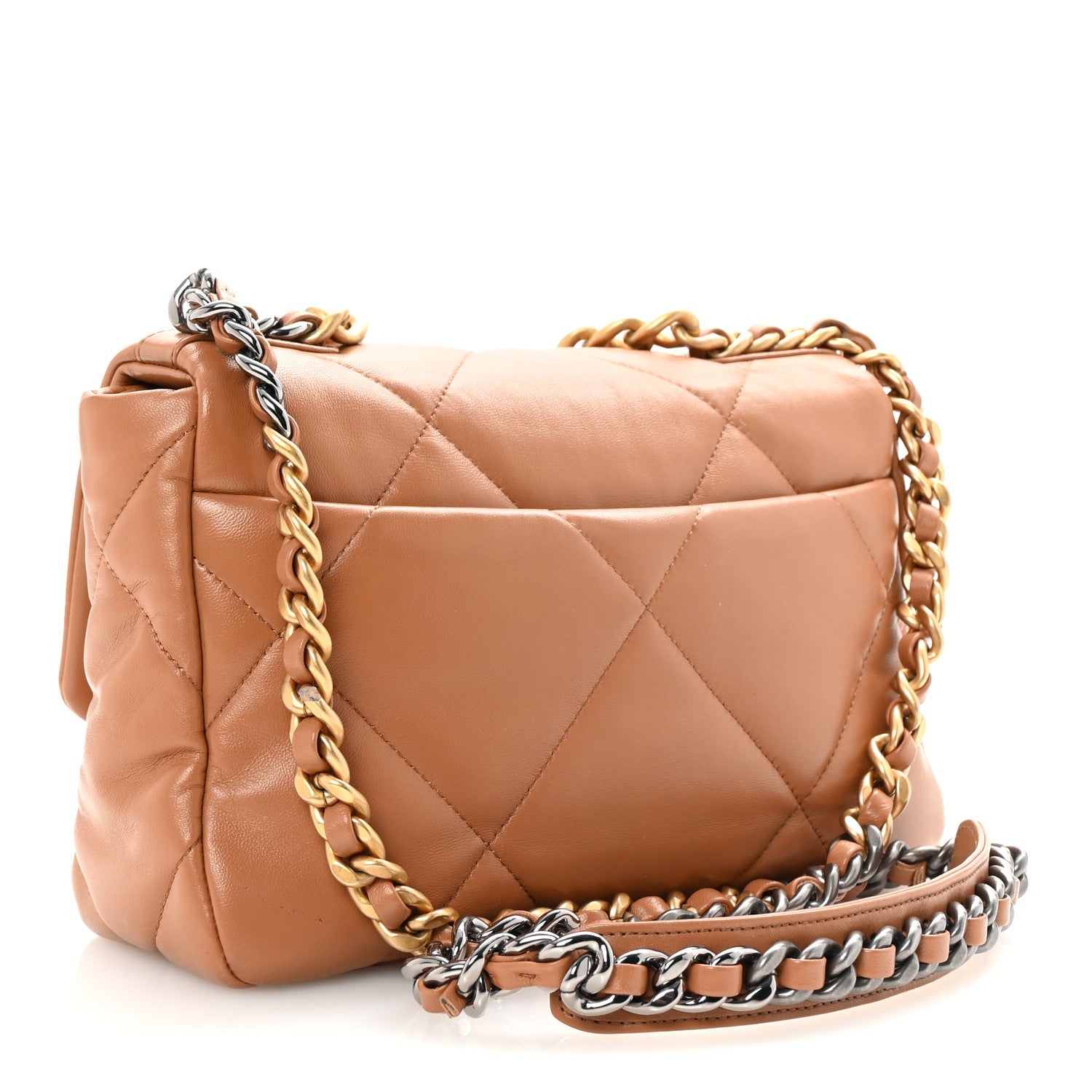 Lambskin Quilted Medium Chanel 19 Flap Brown