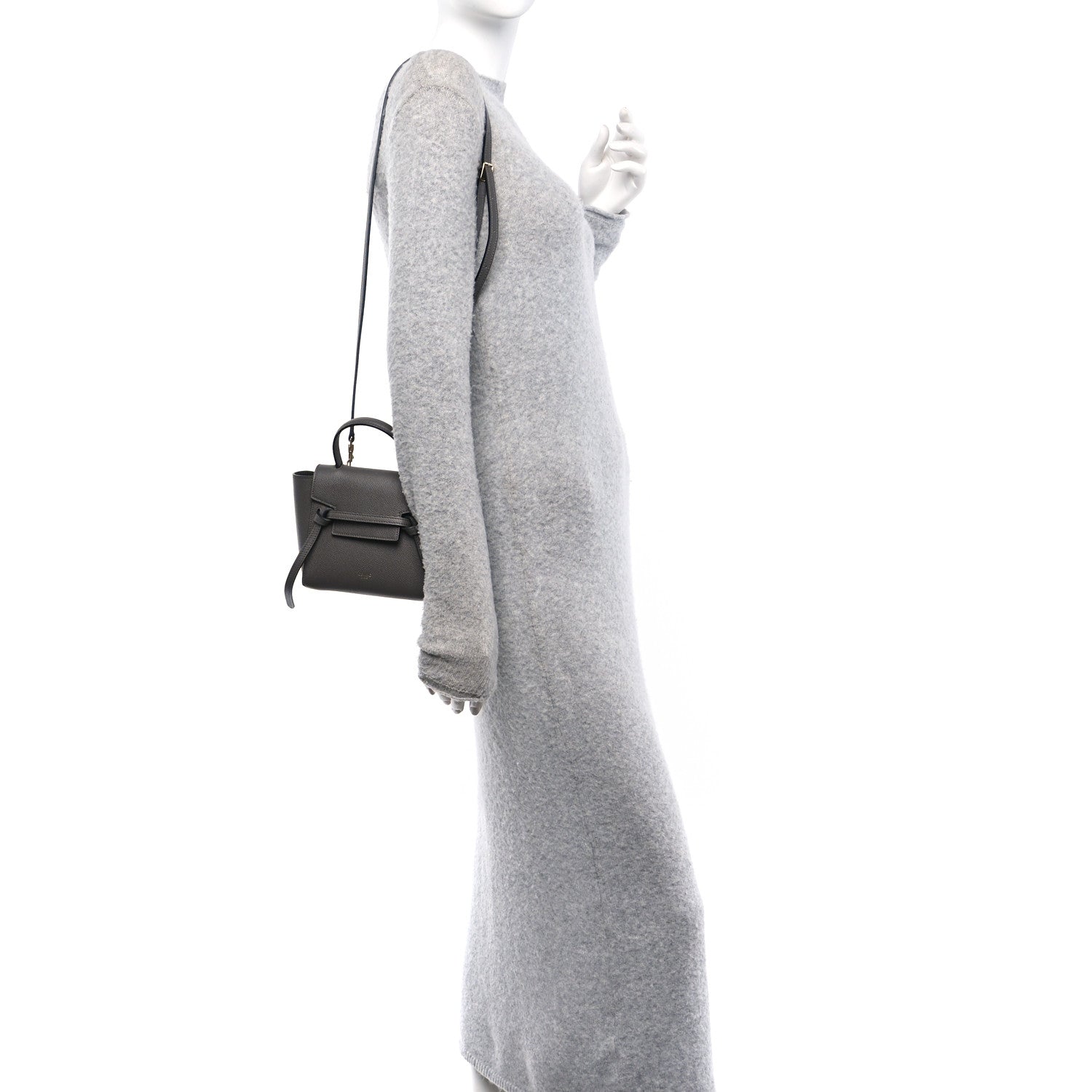 Grained Calfskin Pico Belt Bag Grey