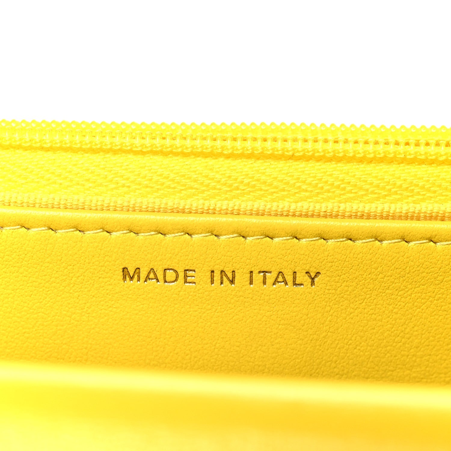 Lambskin Resin Quilted Wallet On Chain WOC Yellow