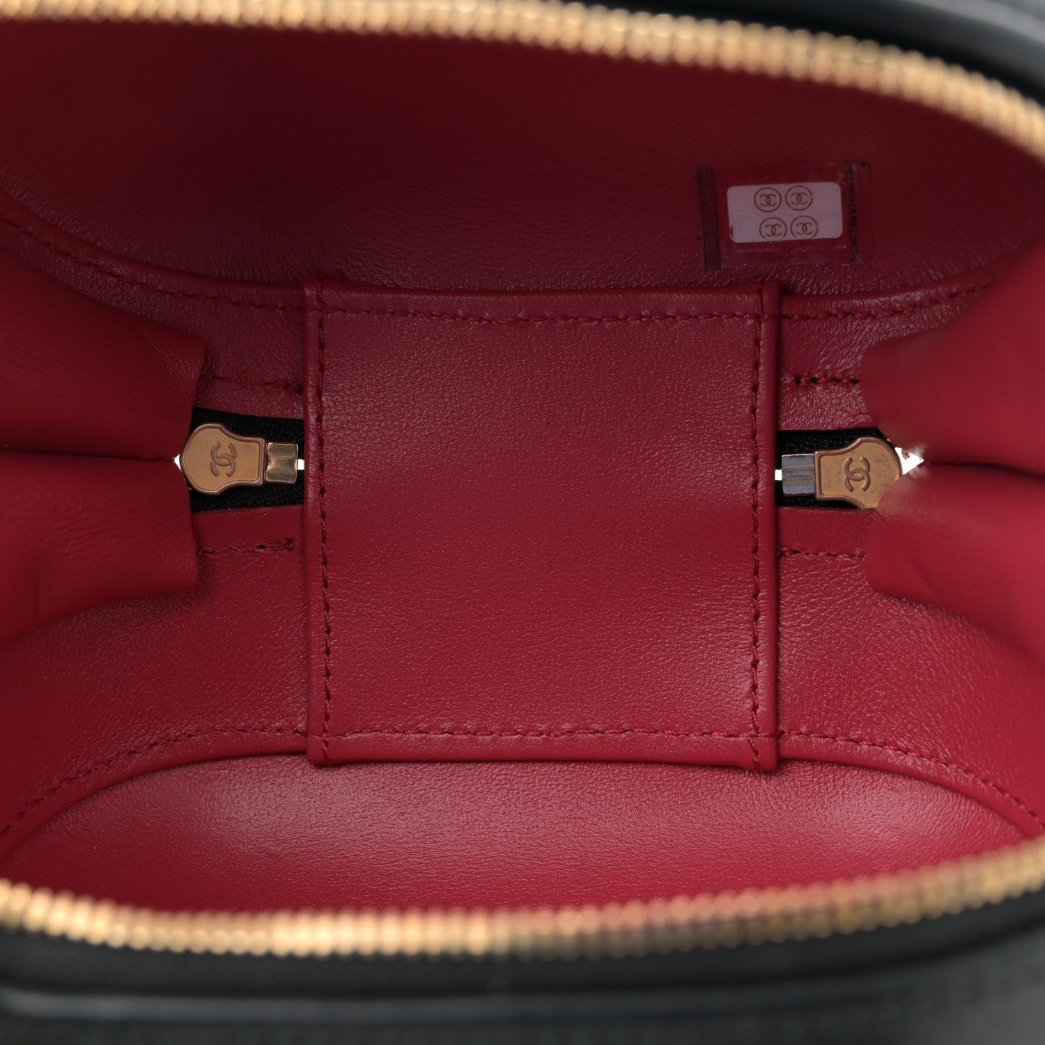 Lambskin Quilted Small CC Bubble Vanity Case With Chain Black