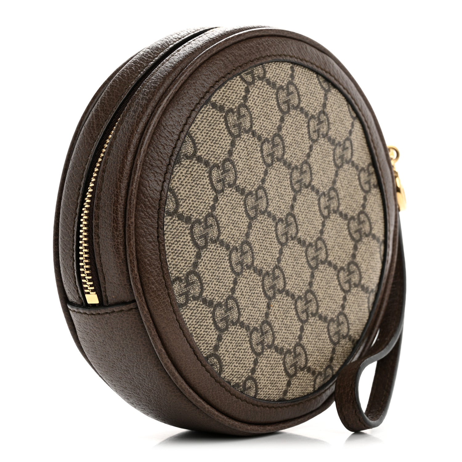 GG Supreme Monogram Web Ophidia Circle Wristlet Beige New Acero