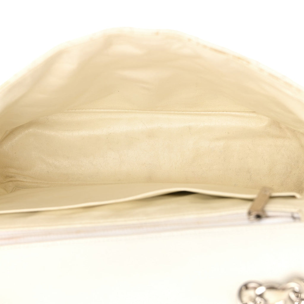 Caviar Jumbo Single Flap White