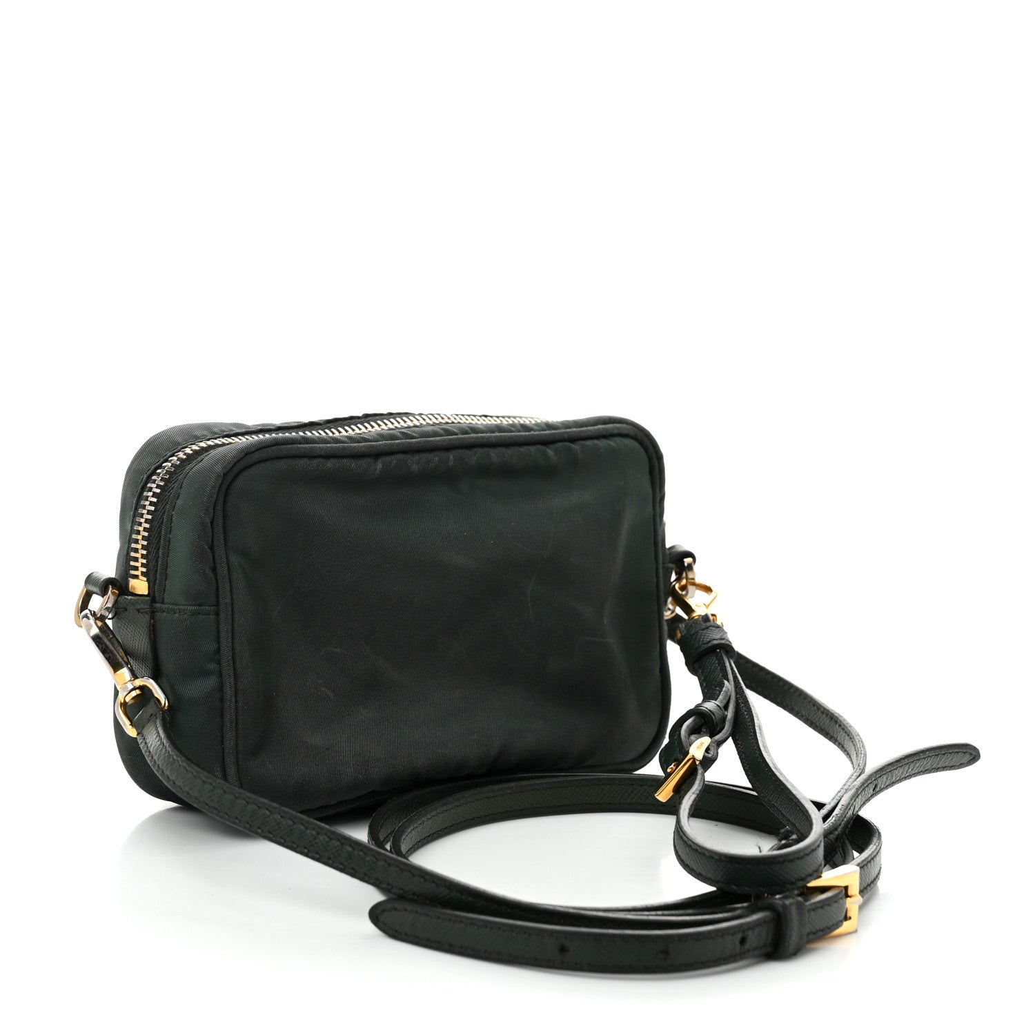 Tessuto Nylon Saffiano Convertible Crossbody Wristlet Petrolio