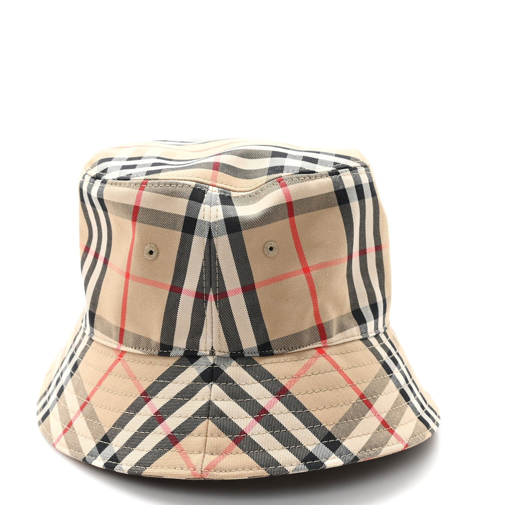 Technical Cotton Vintage Check Bucket Hat S Archive Beige