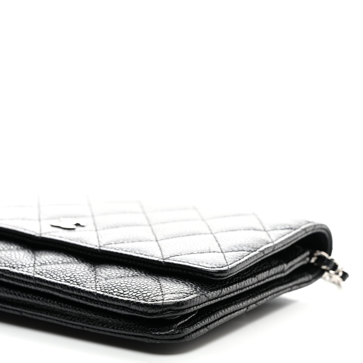 Caviar Quilted Wallet on Chain WOC Black