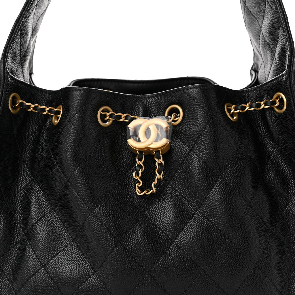 Caviar Quilted Small Chanel 25 Handbag Black