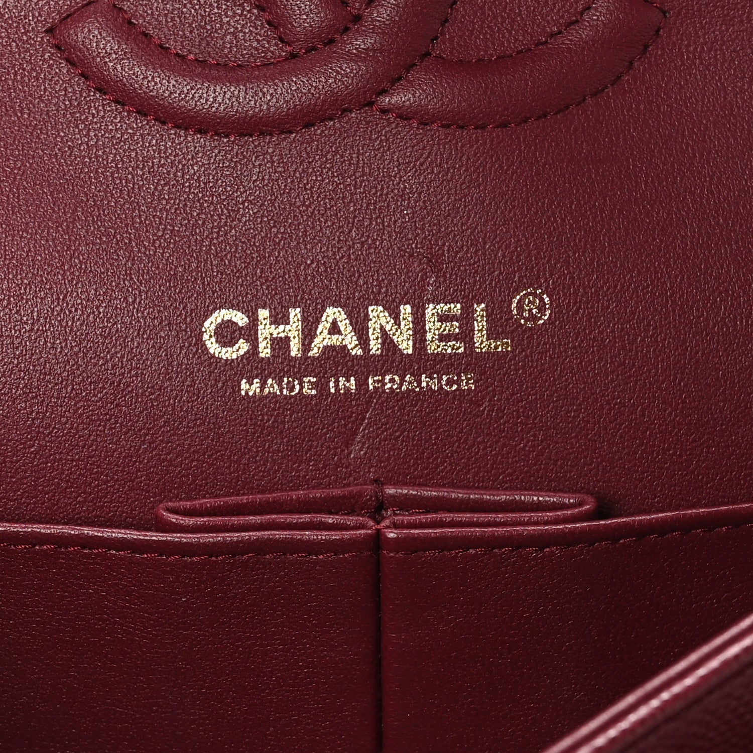 Caviar Quilted Medium Double Flap Burgundy