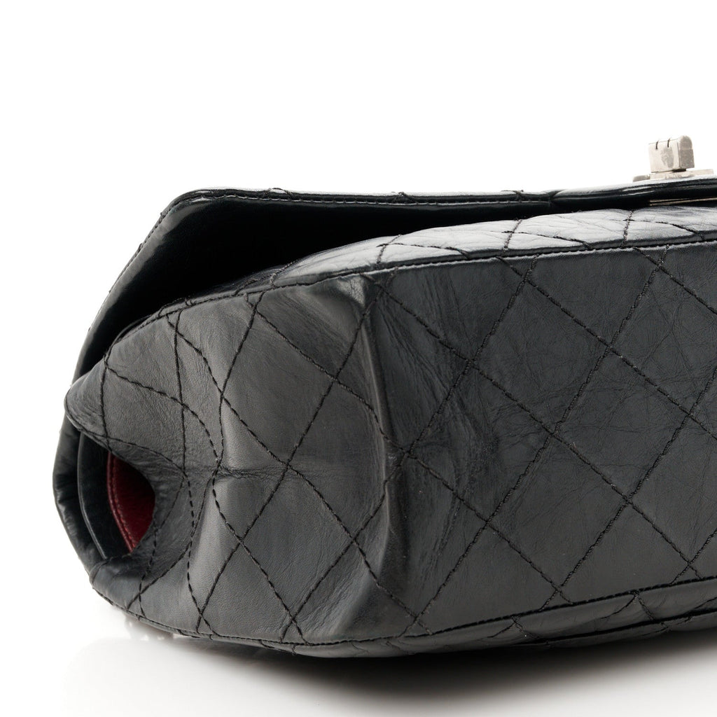 Aged Calfskin Quilted 2.55 Reissue 226 Flap Black