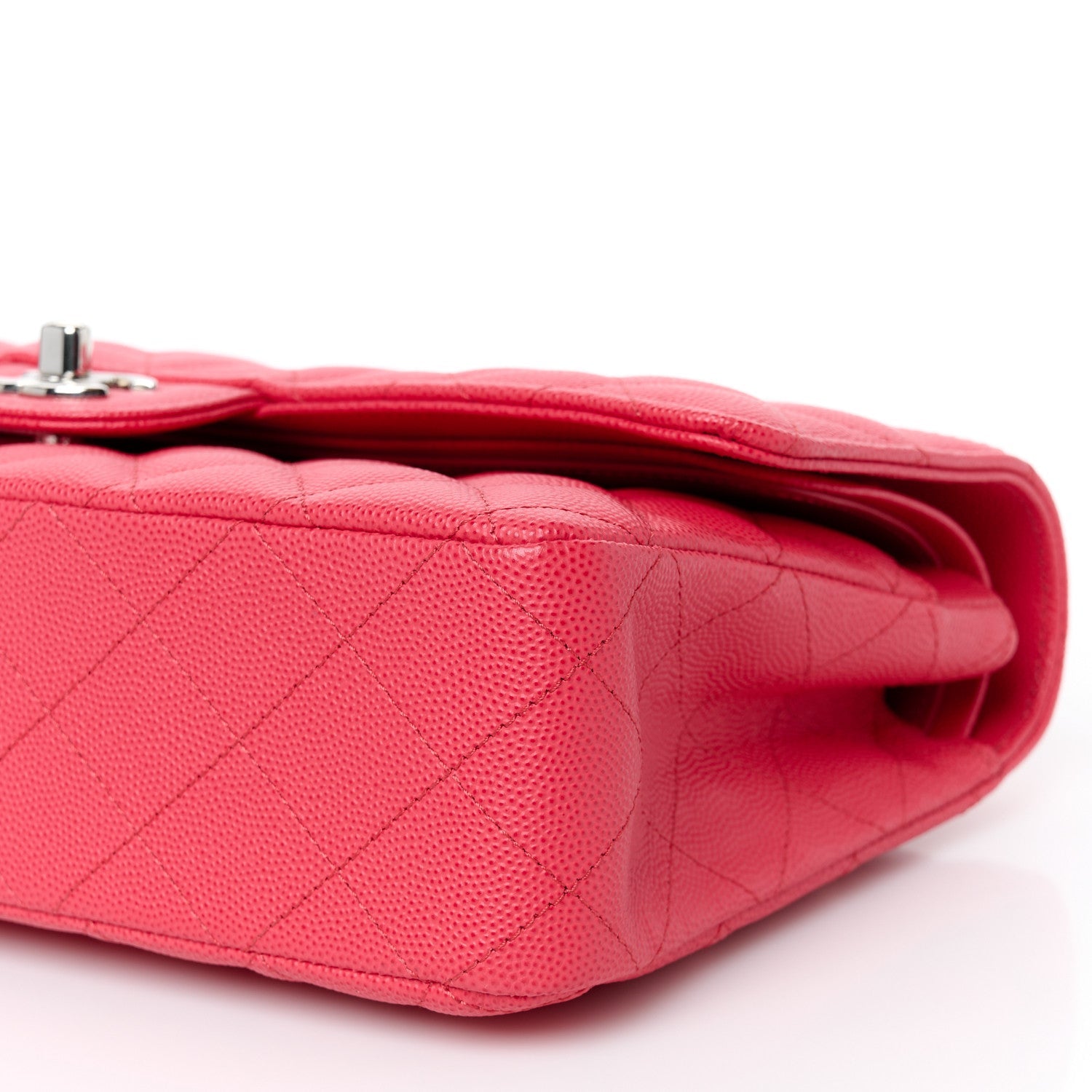Caviar Quilted Medium Double Flap Dark Pink
