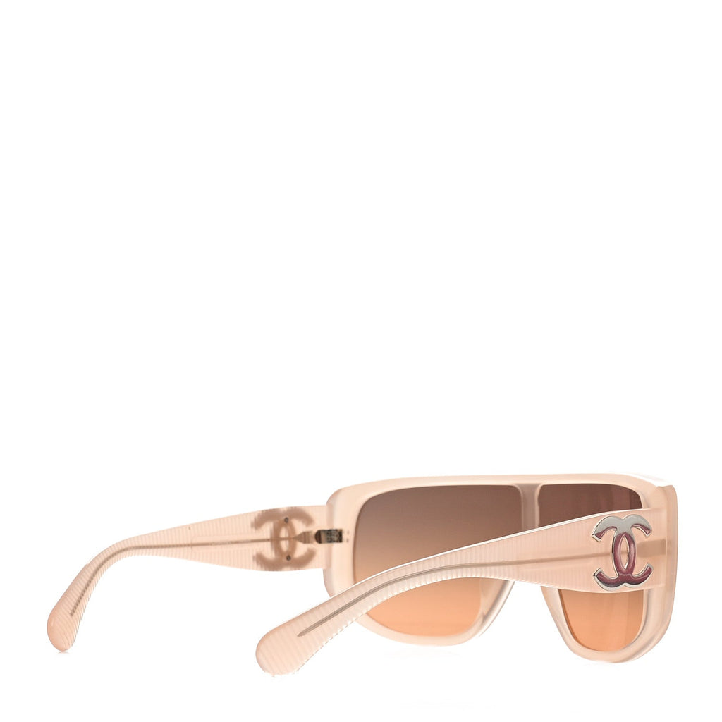 Transparent Acetate Shield Sunglasses 5495 Light Pink