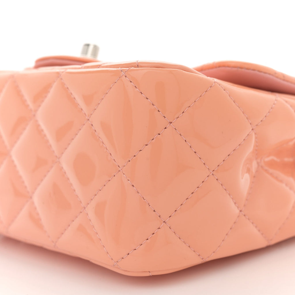 Patent Quilted Mini Square Flap Pink