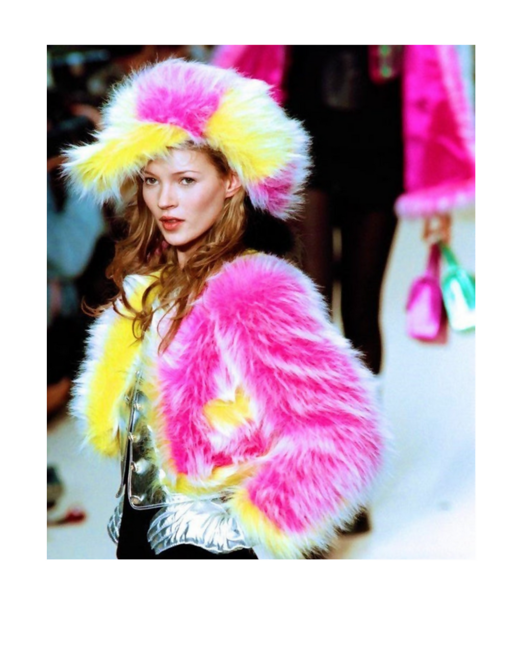 Chanel Vintage 1994 Pink & Yellow Cropped Jacket