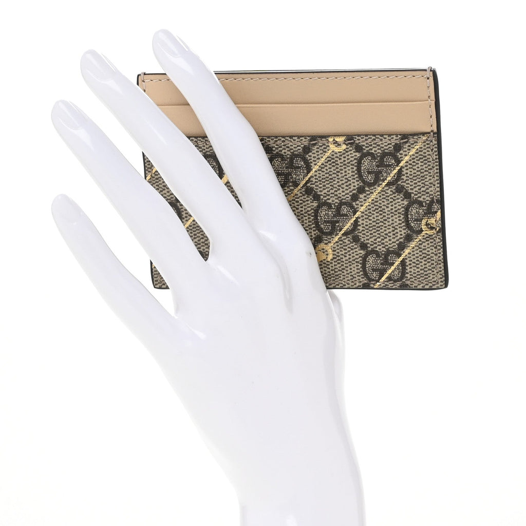 GG Supreme Monogram Horsebit  Holder Beige
