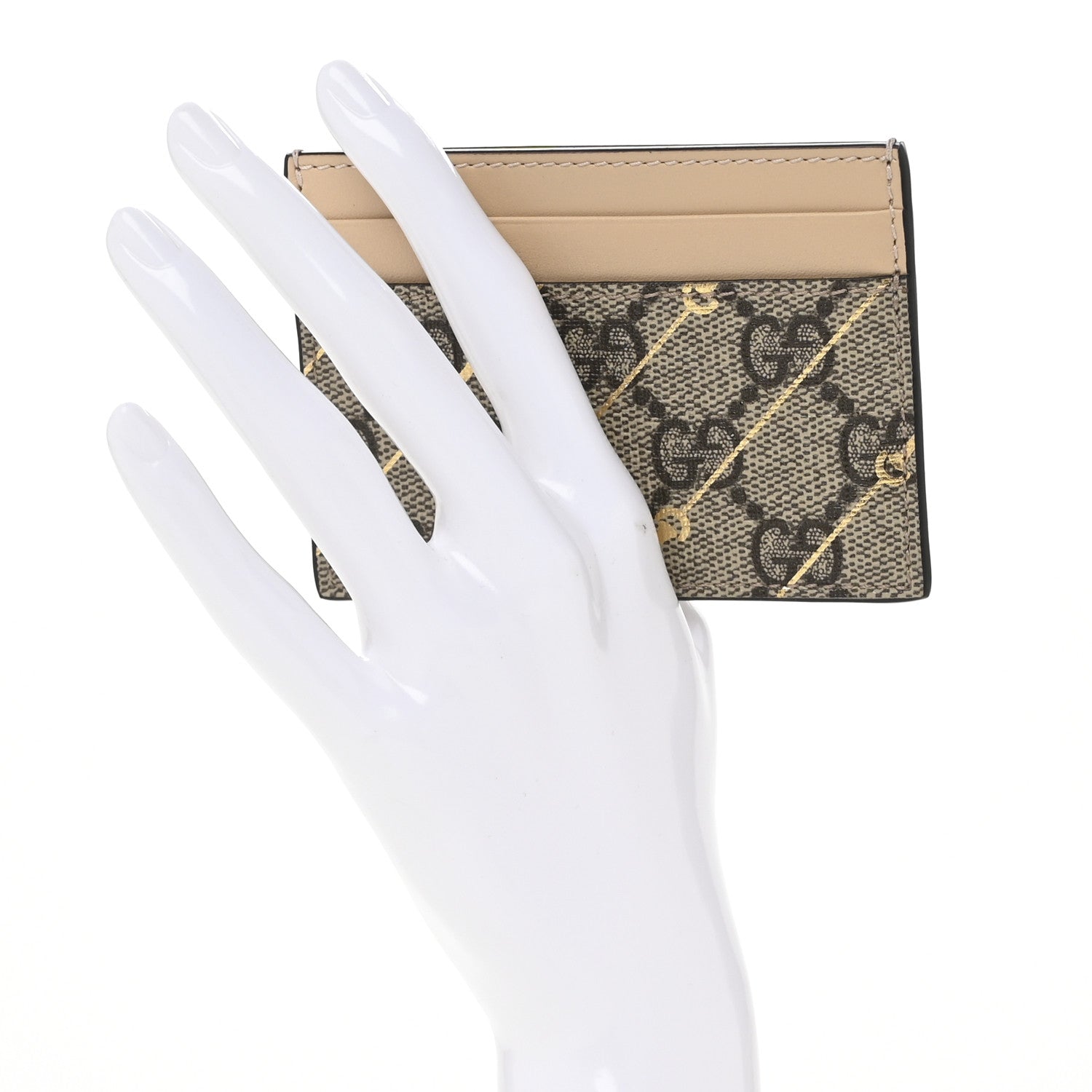 GG Supreme Monogram Horsebit  Holder Beige