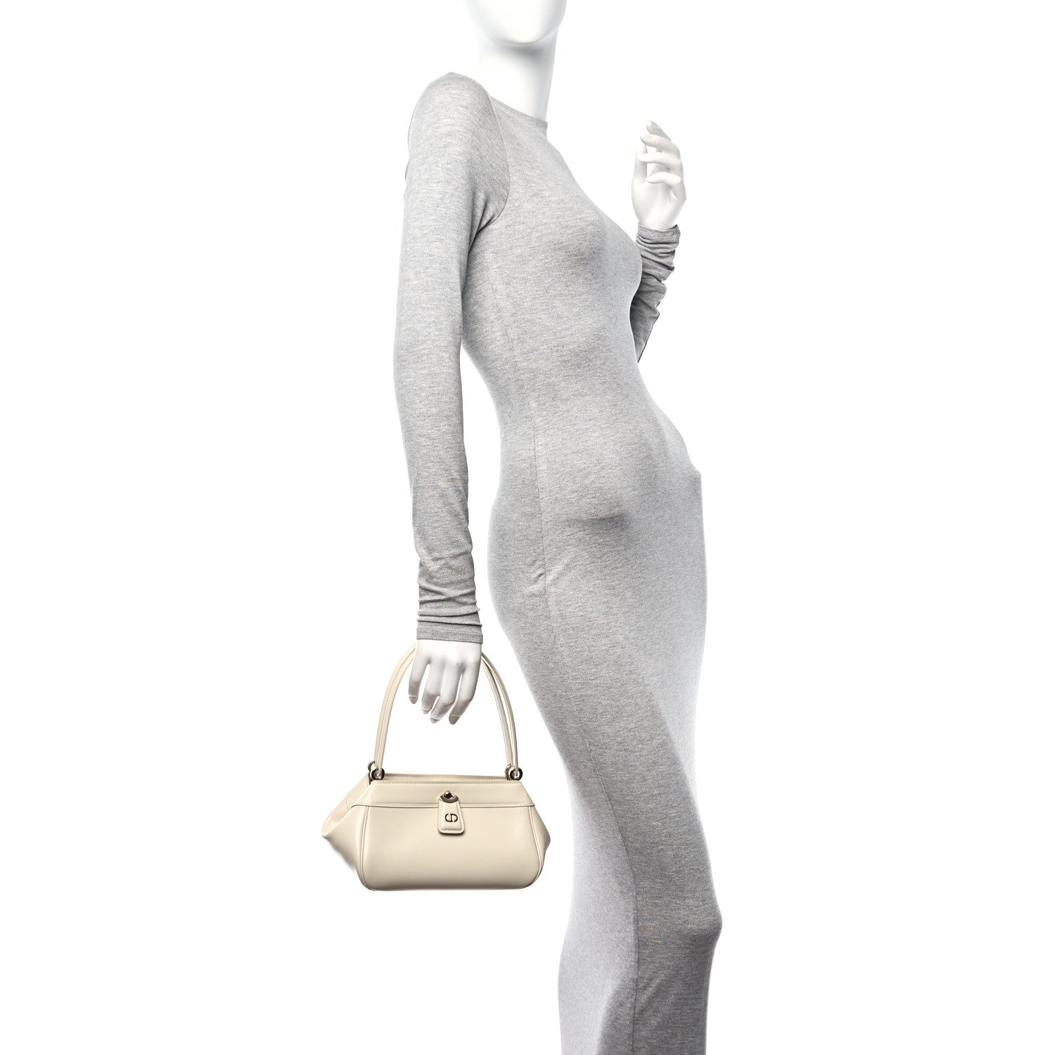 Calfskin Small Key Shoulder Bag Dusty Ivory