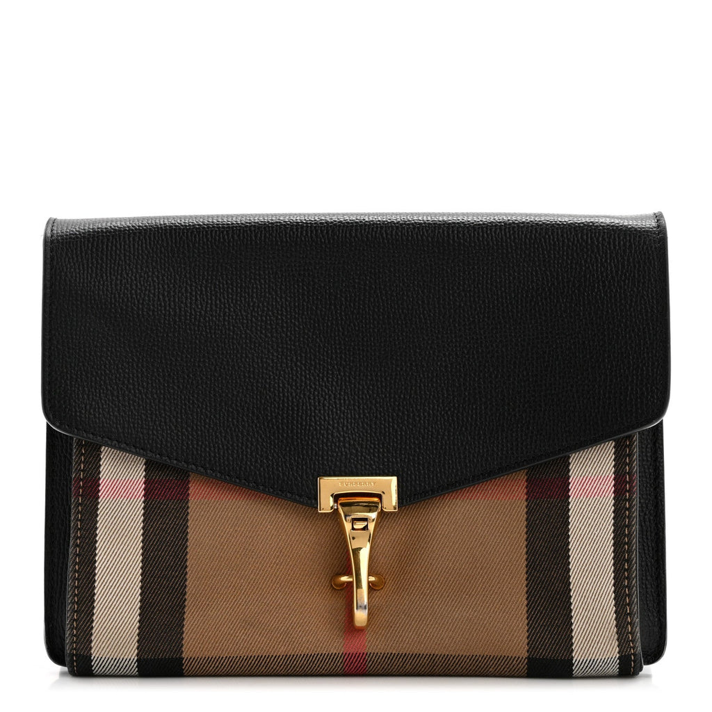 Derby Calfskin House Check Small Macken Crossbody Bag Black