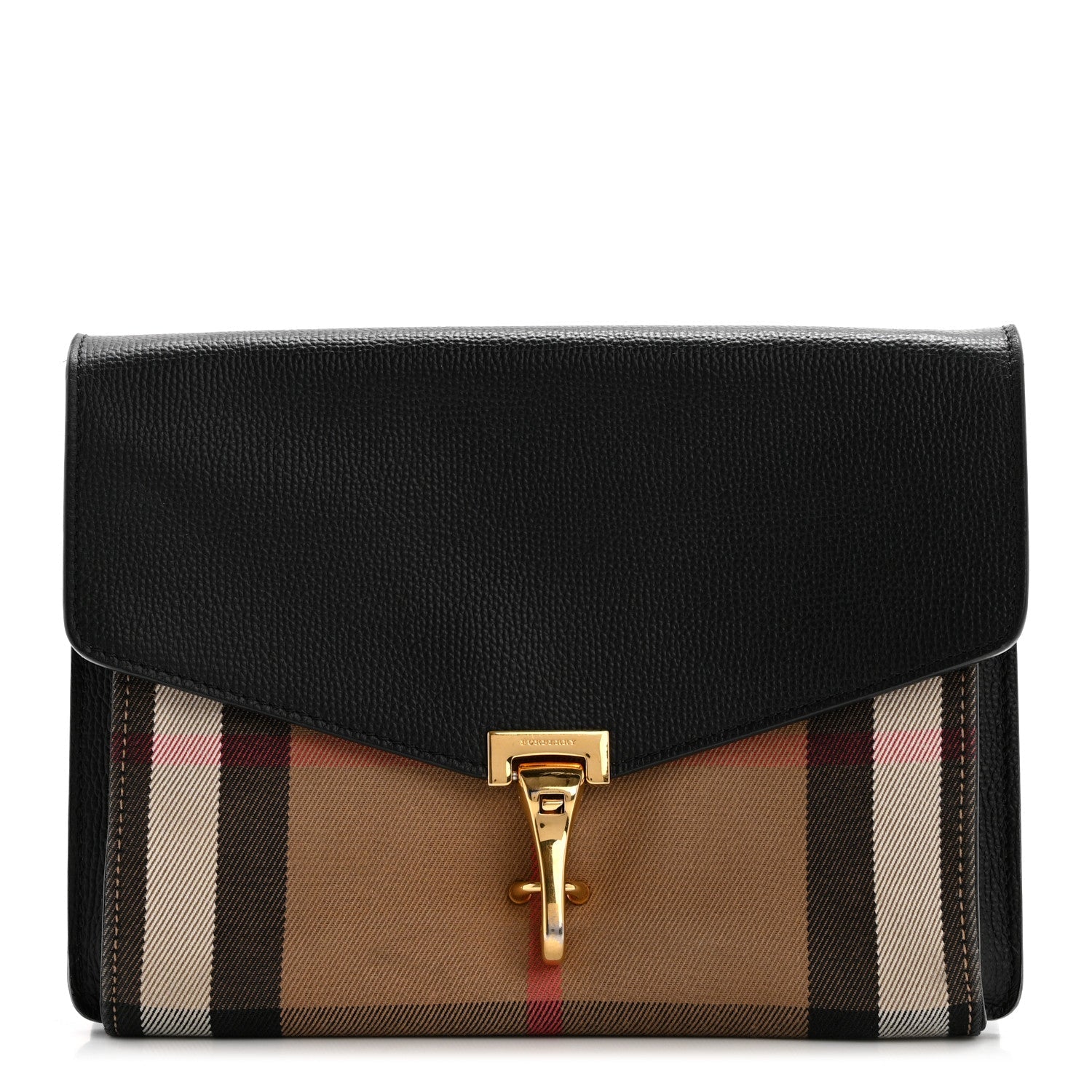 Derby Calfskin House Check Small Macken Crossbody Bag Black