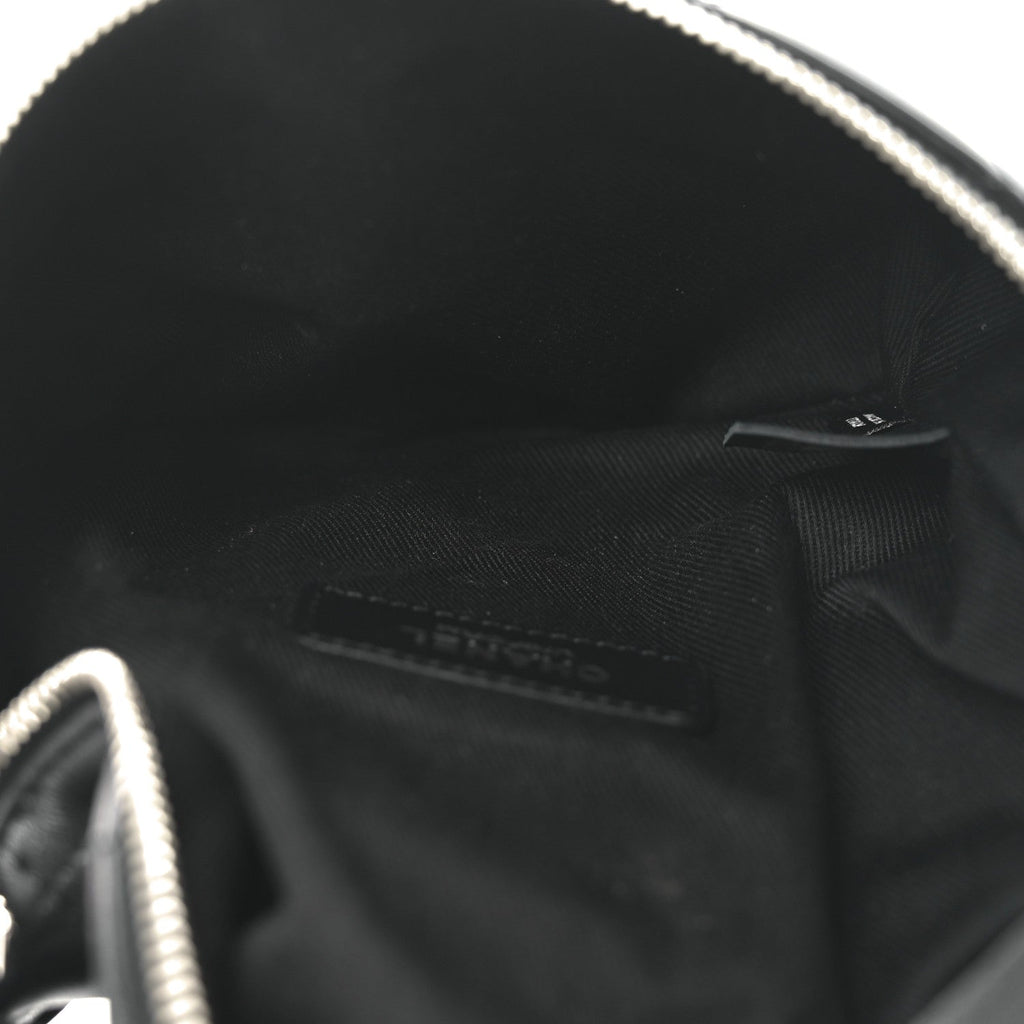 Calfskin Quilted Waist Belt Bag Black