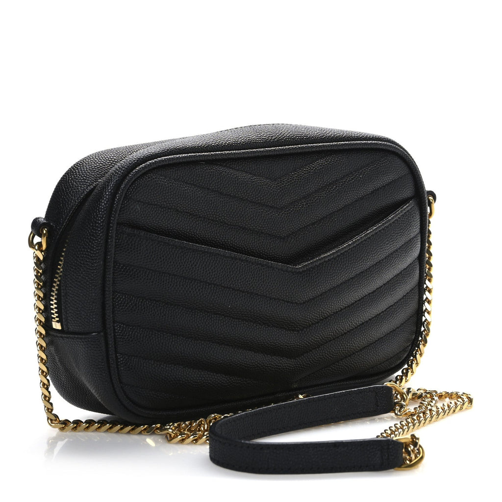 Grain De Poudre Matelasse Monogram Mini Lou Camera Bag Black