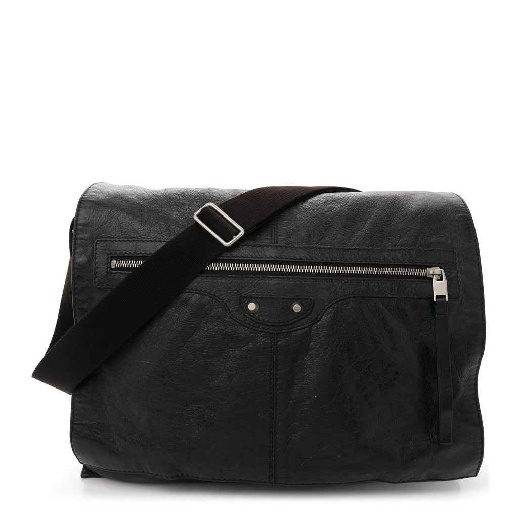 Agneau Arena Foldover Messenger Black