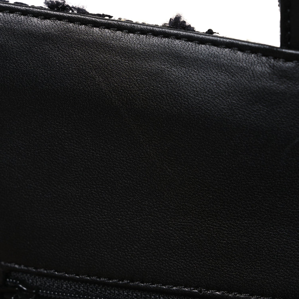 Tweed Quilted Medium Double Flap Black Ecru White