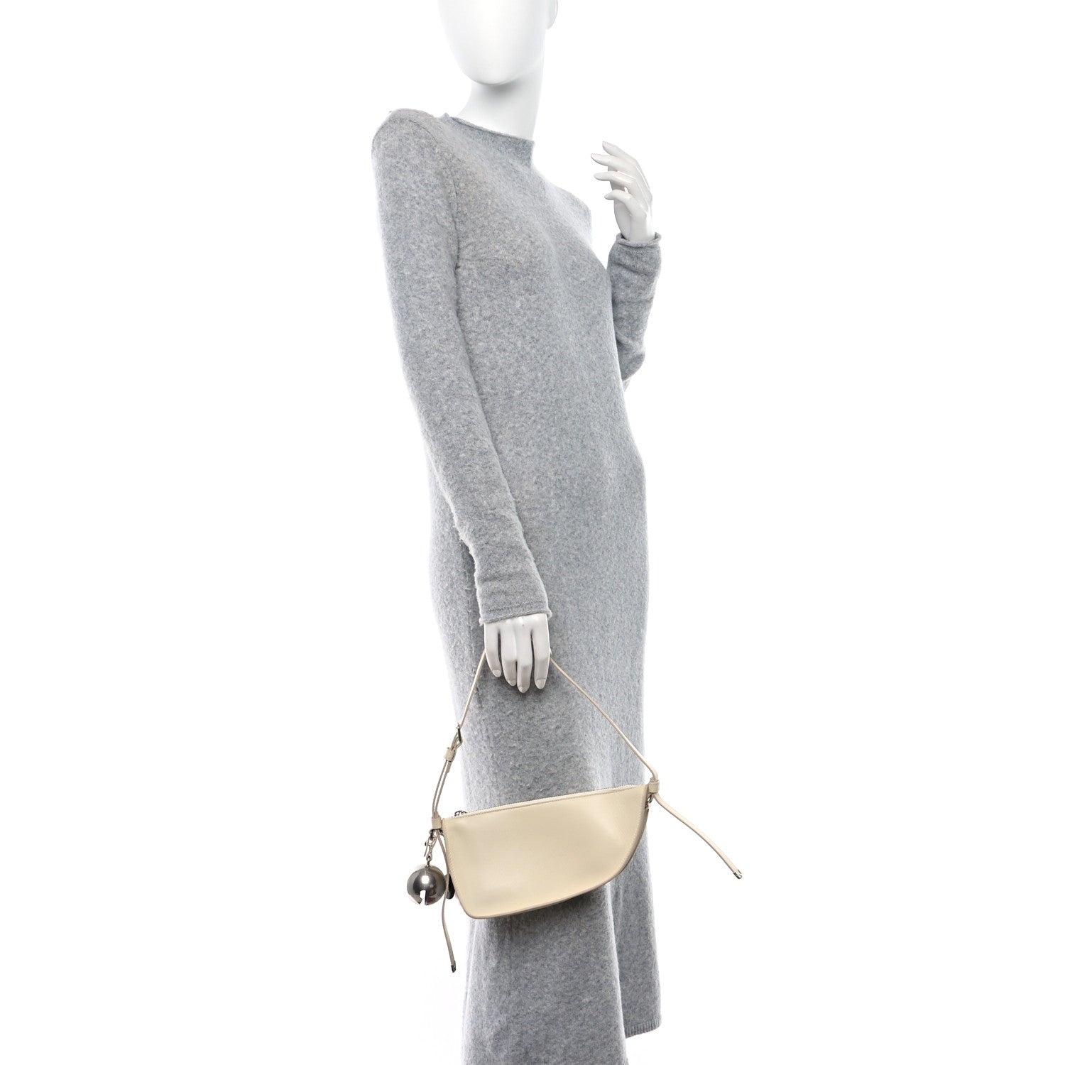 Calfskin Mini Shield Sling Bag Pearl