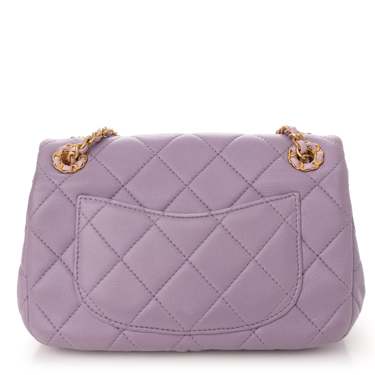 Lambskin Quilted Braided CC Small Flap Lilac