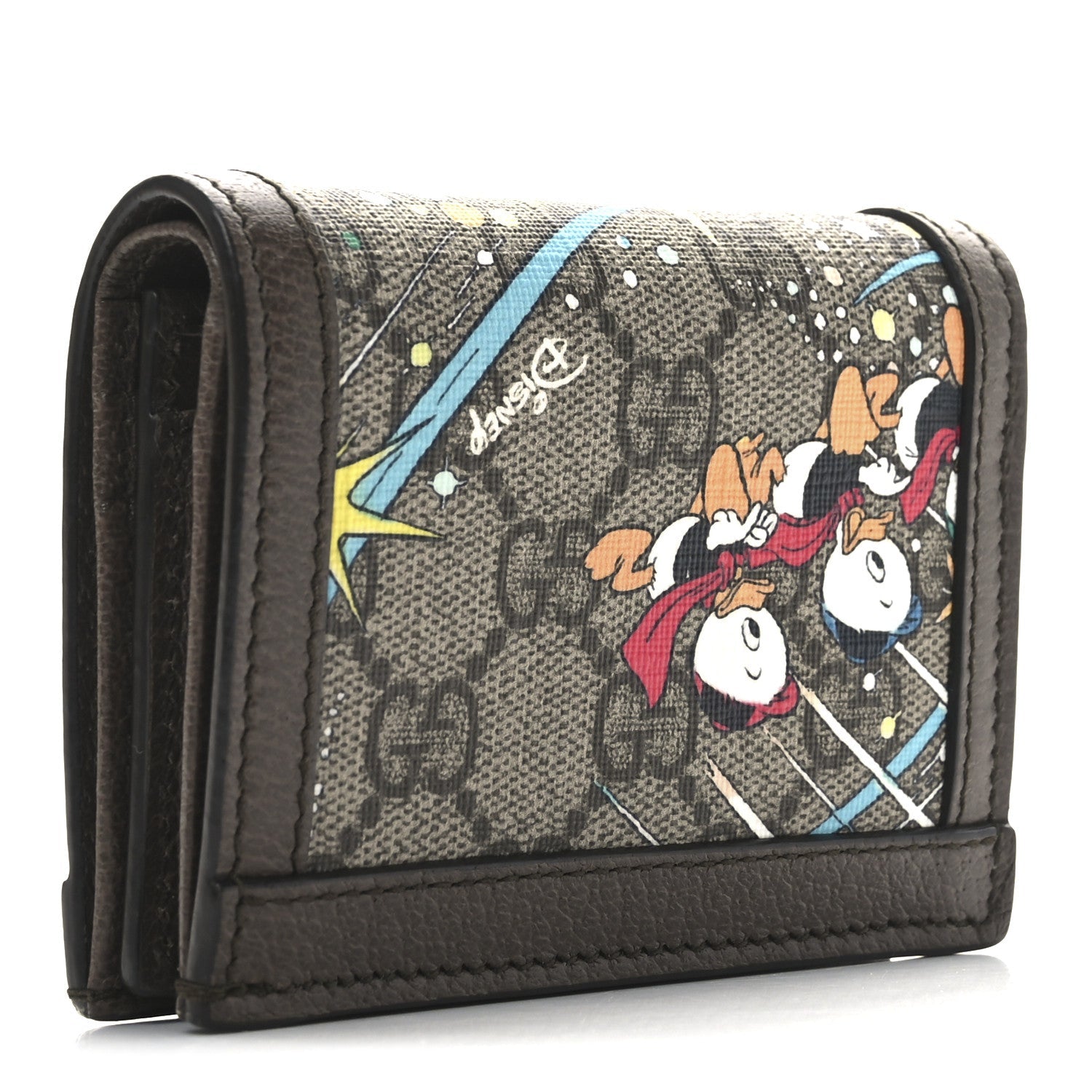 X DISNEY GG Supreme Monogram Donald Duck Interlocking G  Holder Wallet Beige Multicolor