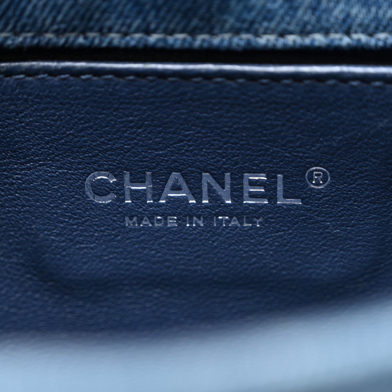 Denim Quilted Medium Boy Flap Blue