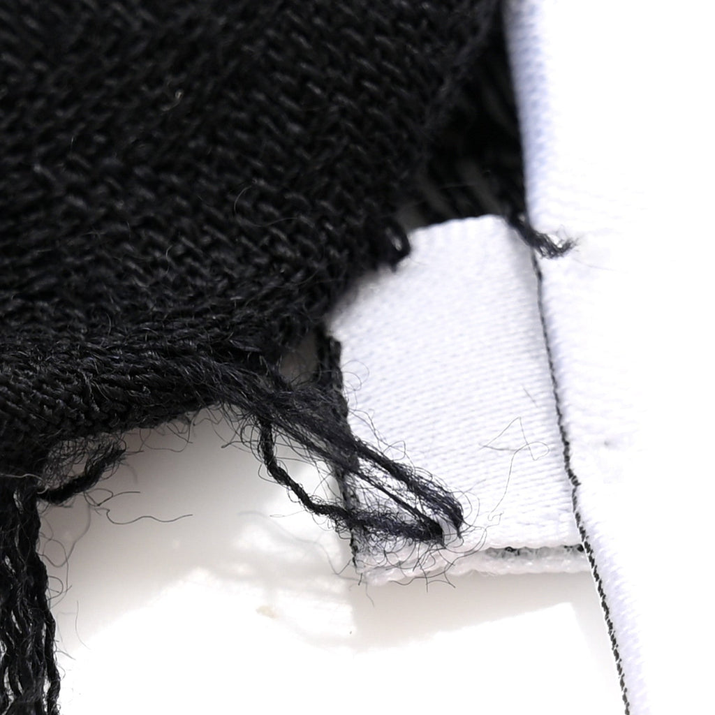 Wool Silk Cashmere Oblique Shawl Black