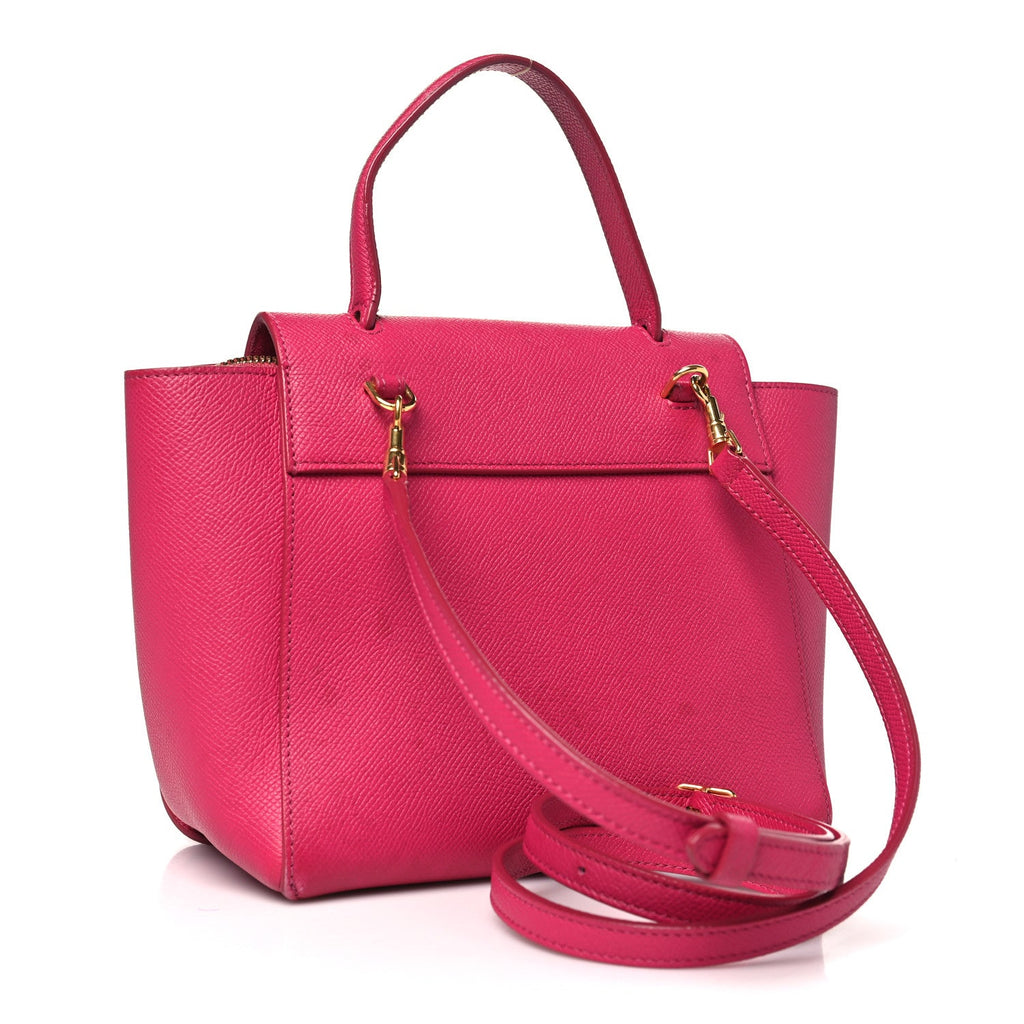 Grained Calfskin Nano Belt Bag Raspberry