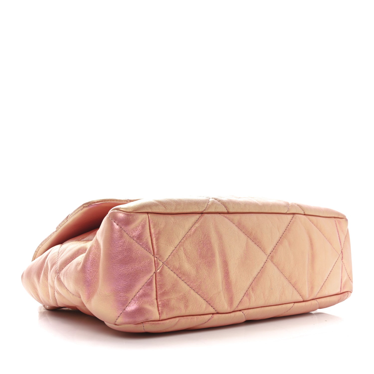 Iridescent Lambskin Quilted Chanel 19 Flap Pink