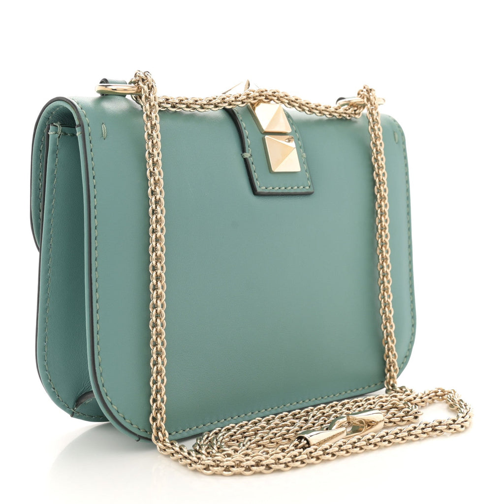 Vitello Small Glam Lock Rockstud Flap Colibri