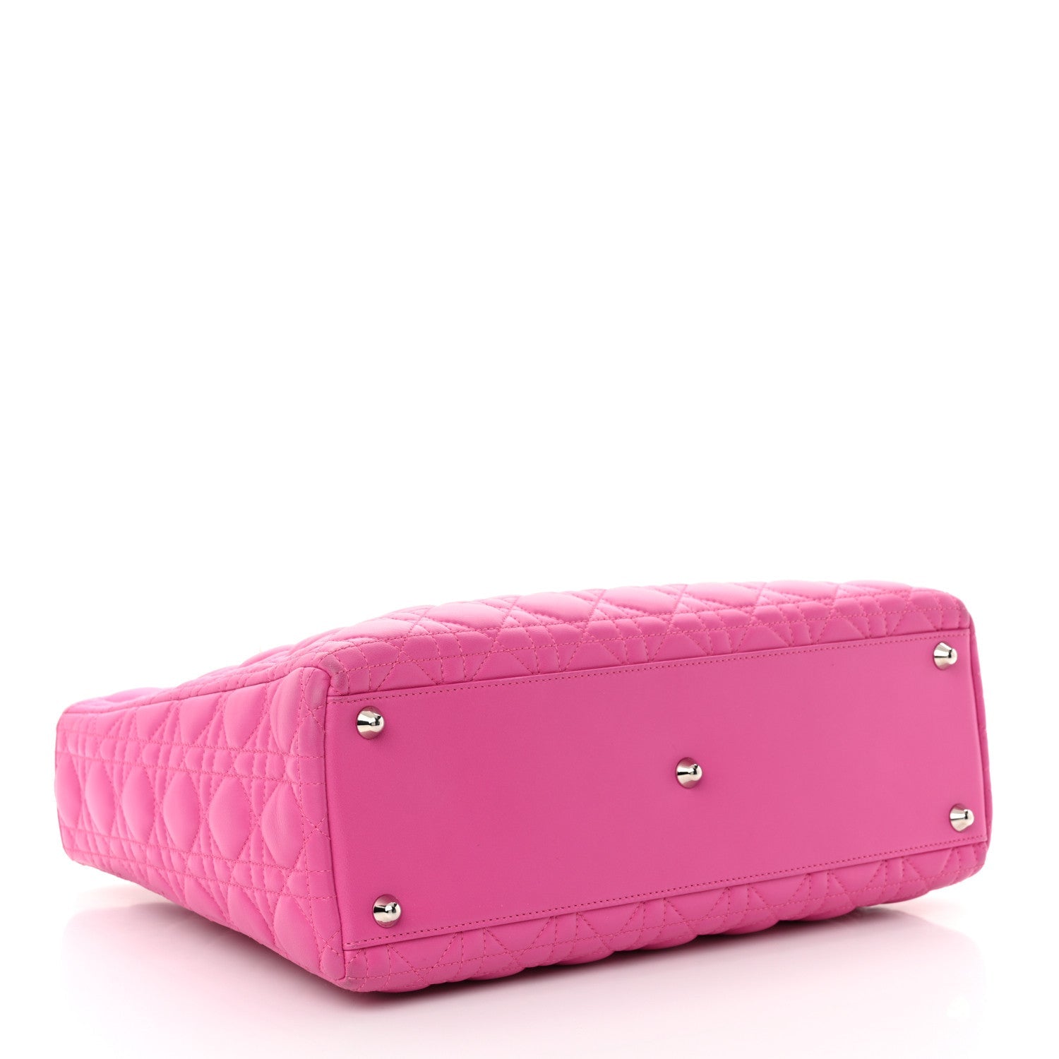 Lambskin Cannage Large Lady Dior Fuchsia