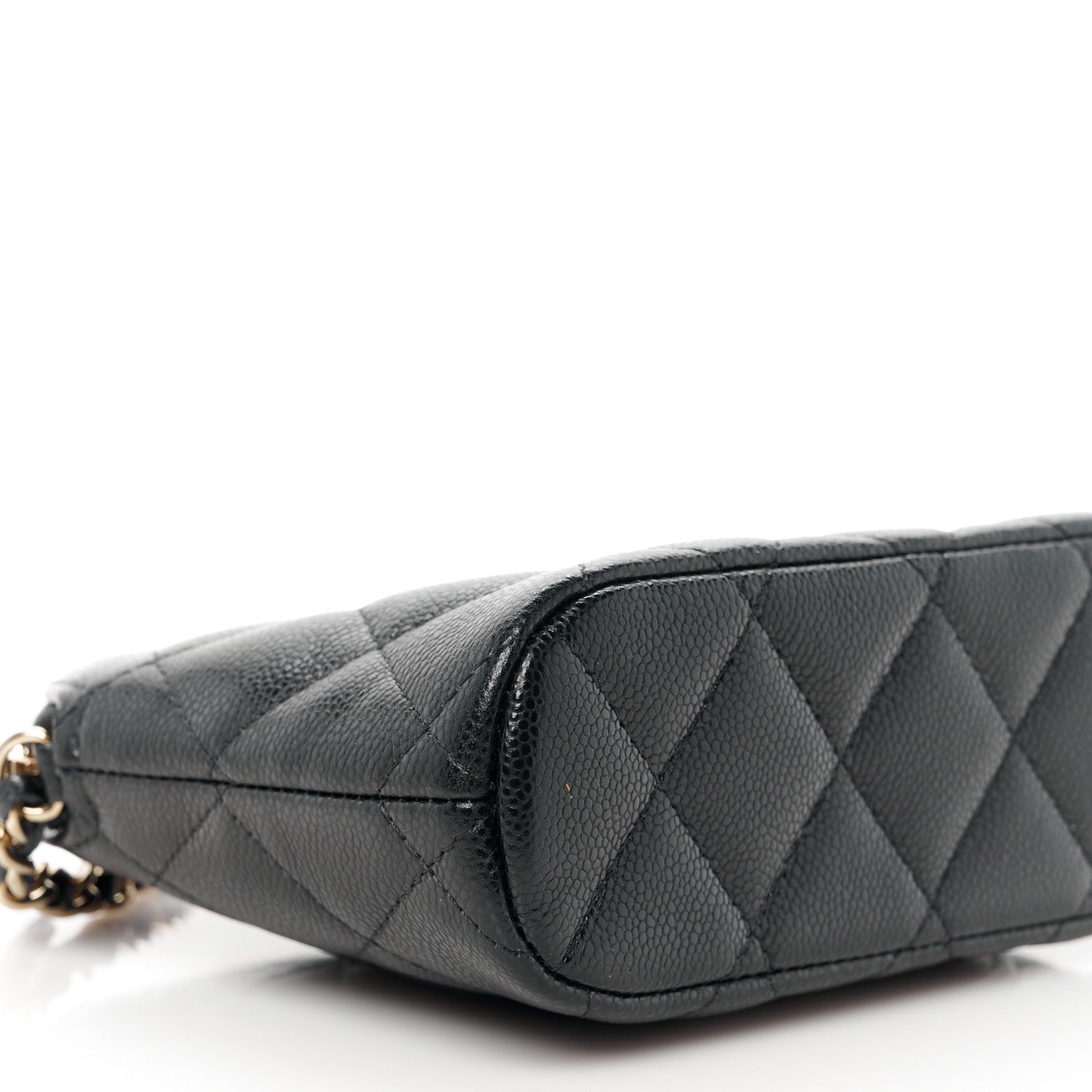 Caviar Quilted Classic Clutch with Chain Black