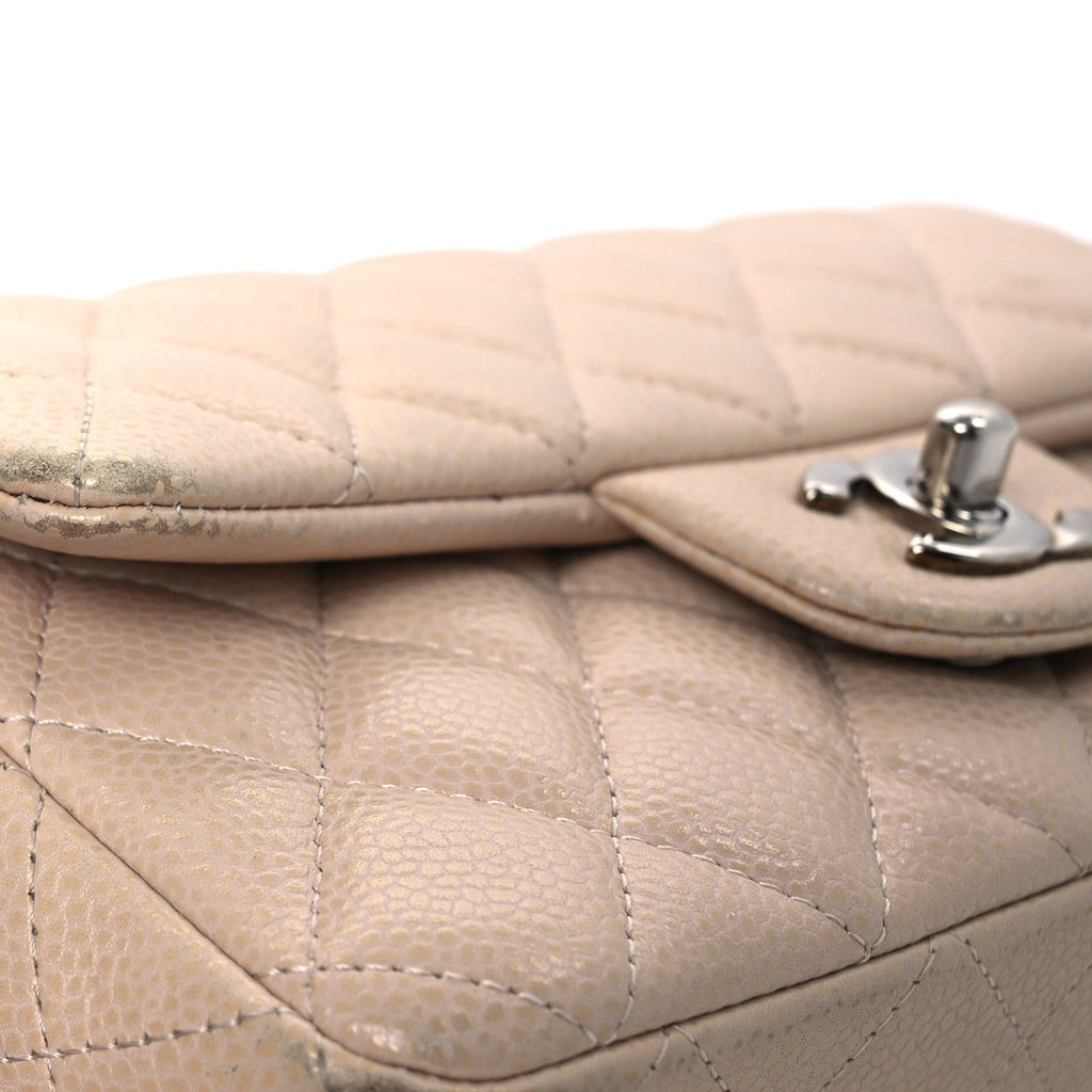 Caviar Quilted Mini Rectangular Flap Light Pink