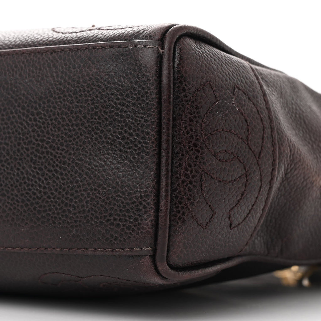 Caviar CC Shoulder Bag Dark Brown