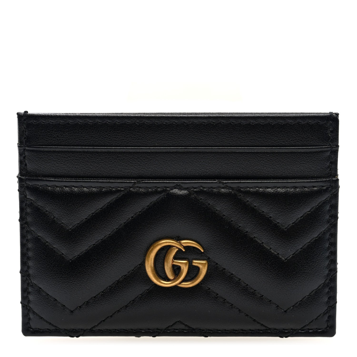 Calfskin Matelasse GG Marmont  Holder Black