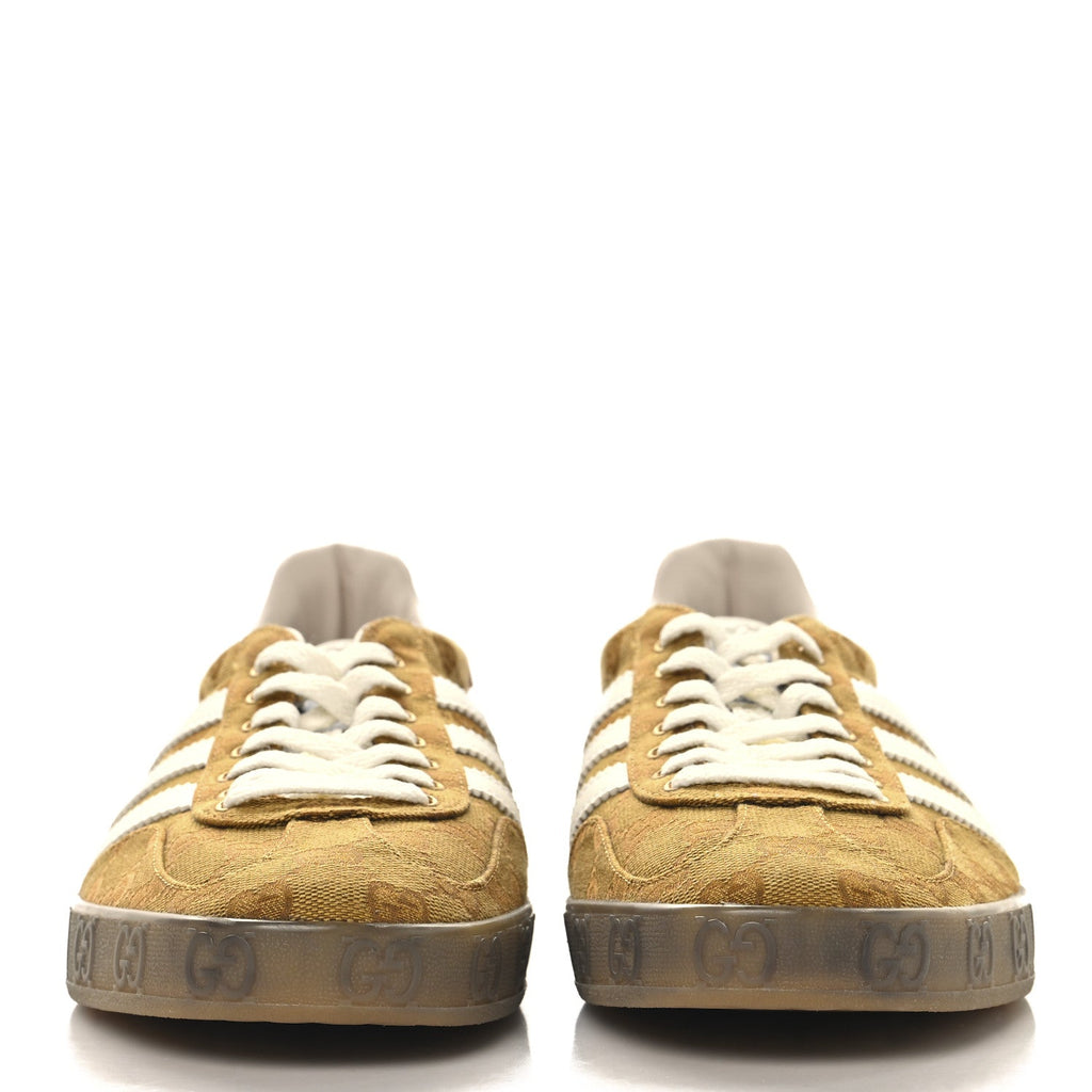 X ADIDAS Vintage GG Monogram Mens Gazelle Sneakers 11 Mid Natural Nut Off White