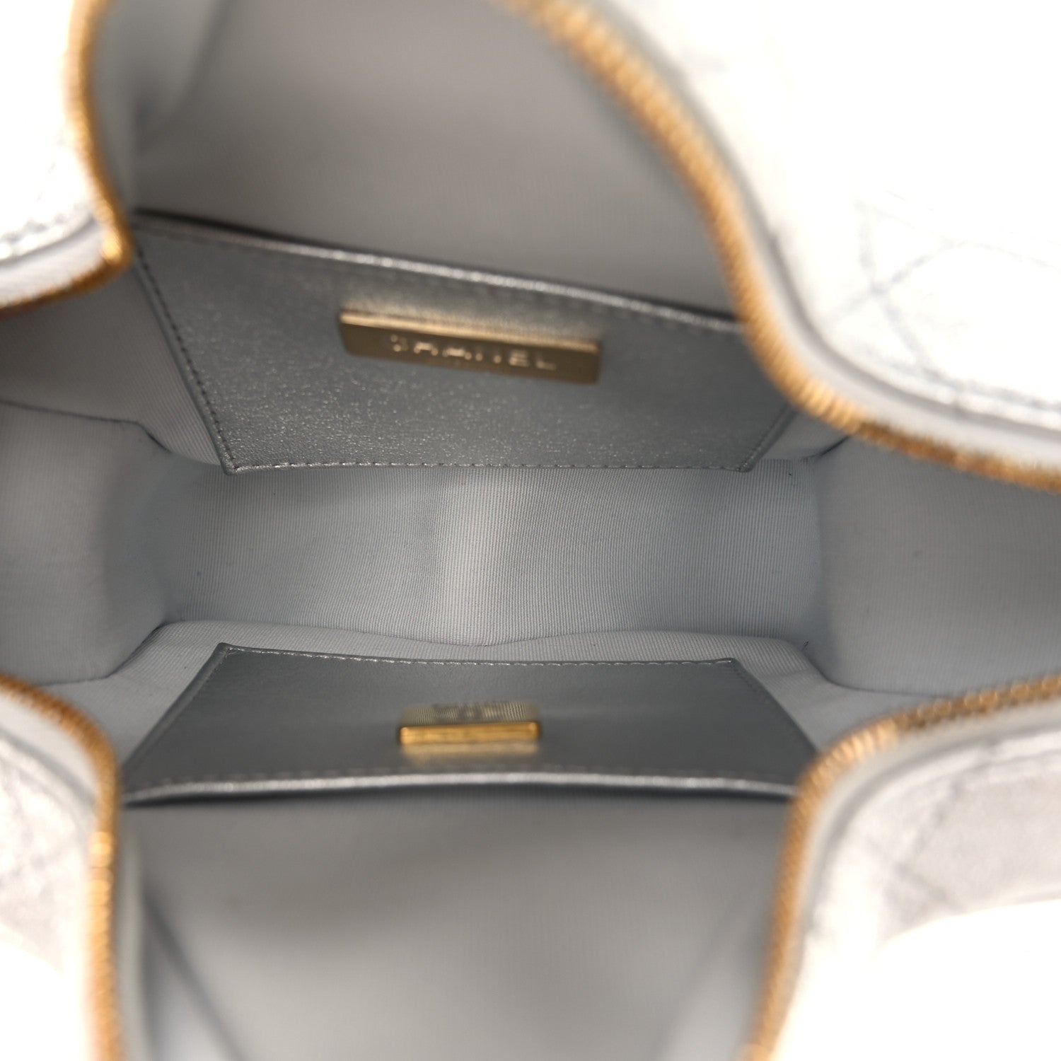 Metallic Lambskin Walk Of Fame Bag Silver