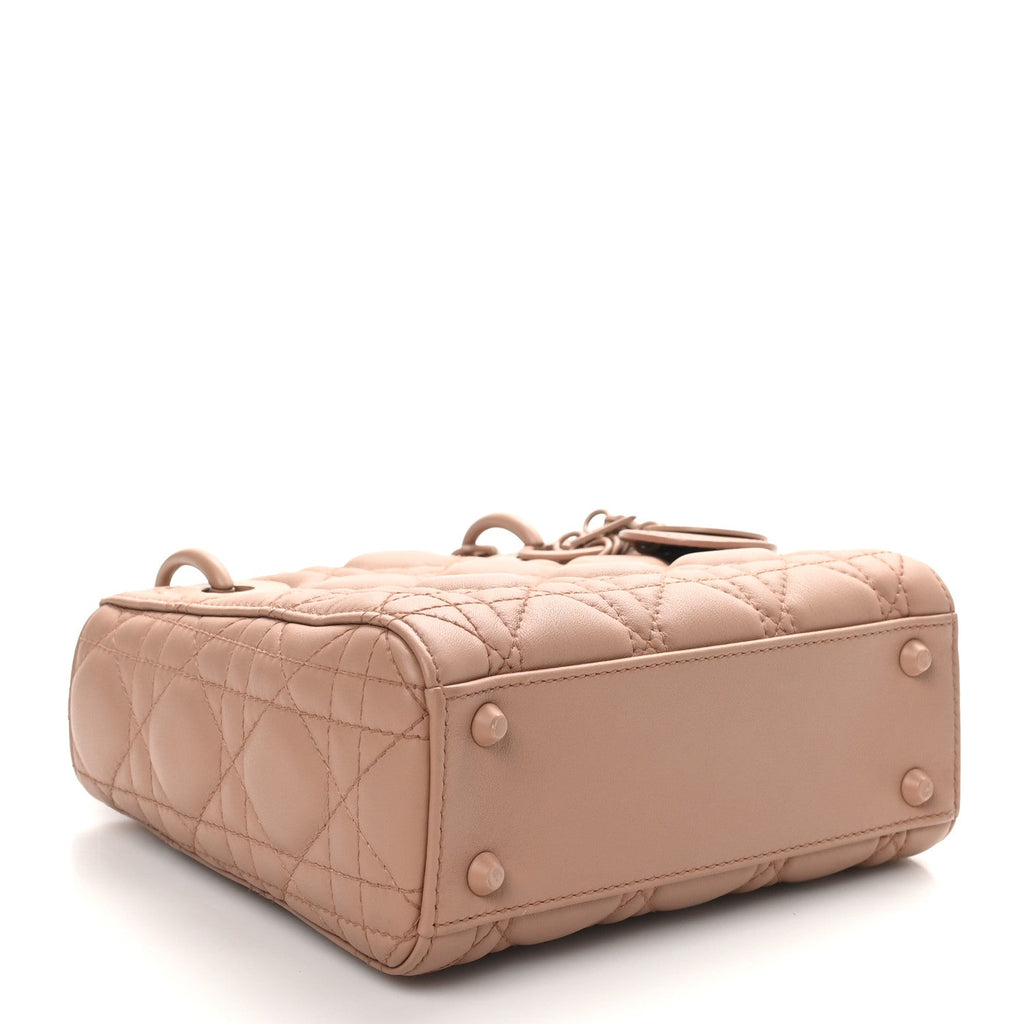 Ultra Matte Calfskin Cannage Mini Lady Dior Light Beige