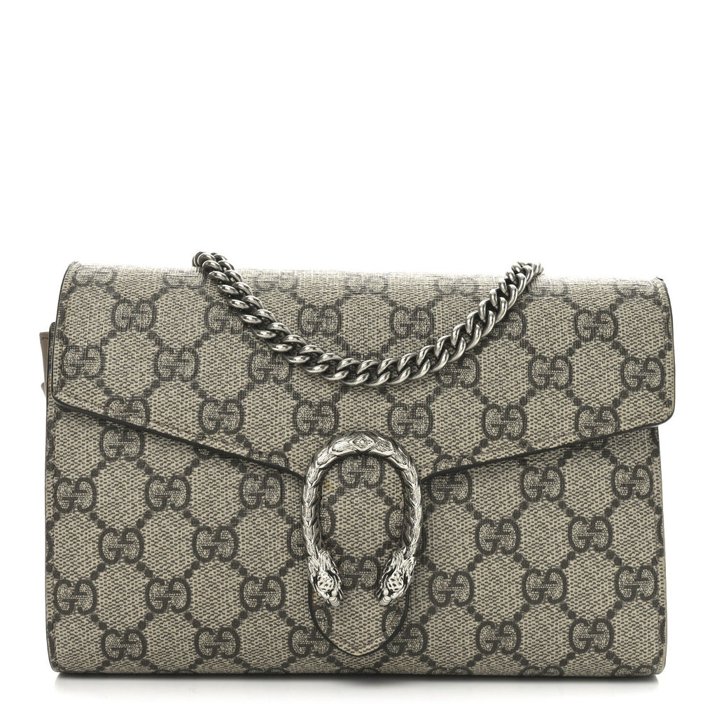 GG Supreme Monogram Mini Dionysus Chain Wallet Beige Taupe